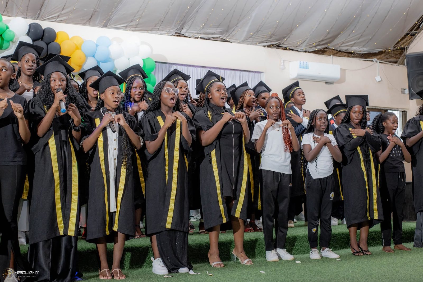 Graduates gathered together at the graduation ceremony