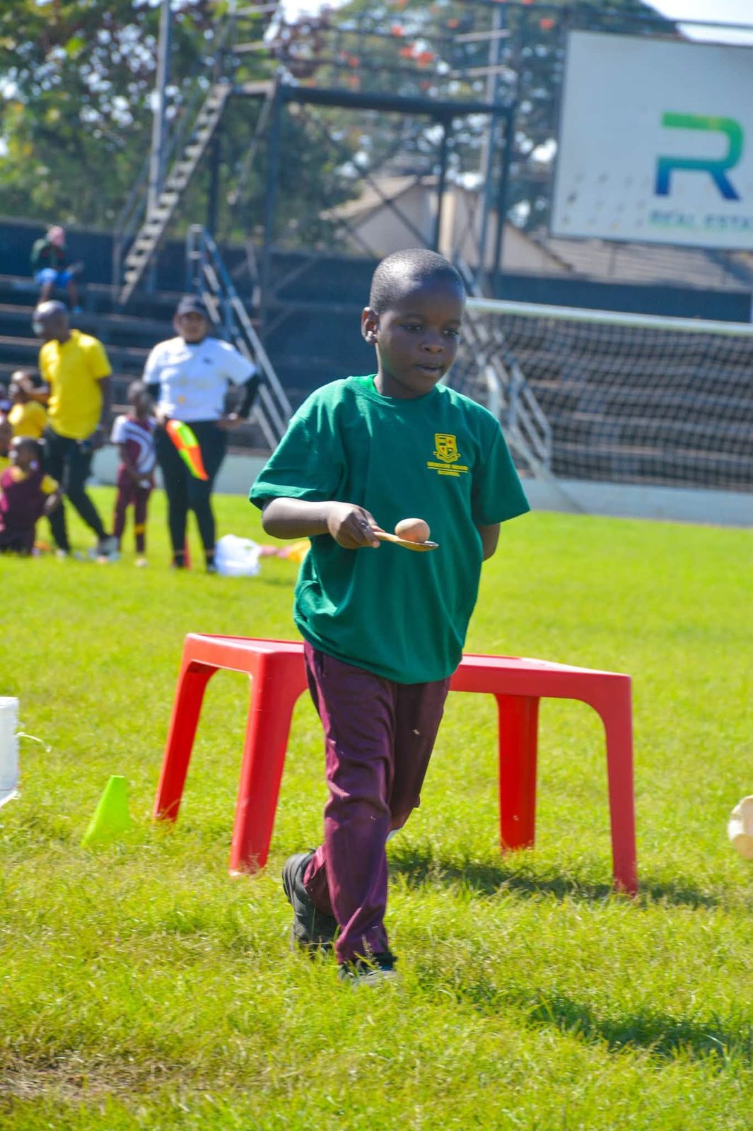 A pupil in action during Sports Day