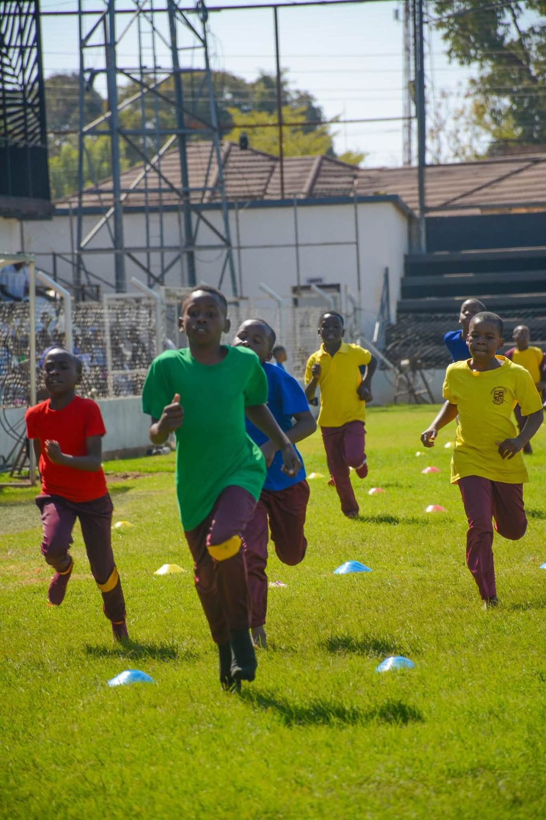 Pupils running in a Sports Day race