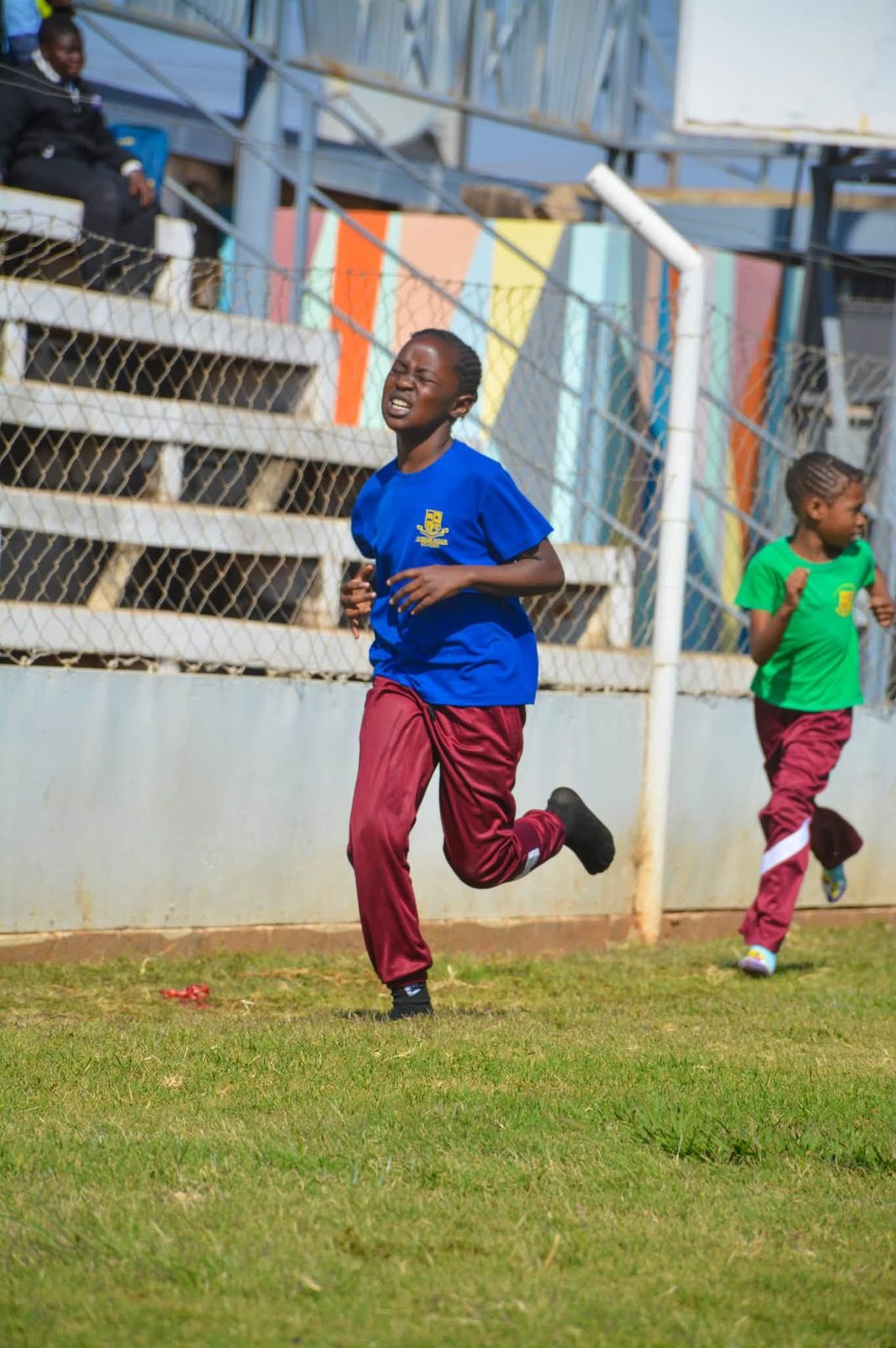 Pupils in athletics action on Sports Day