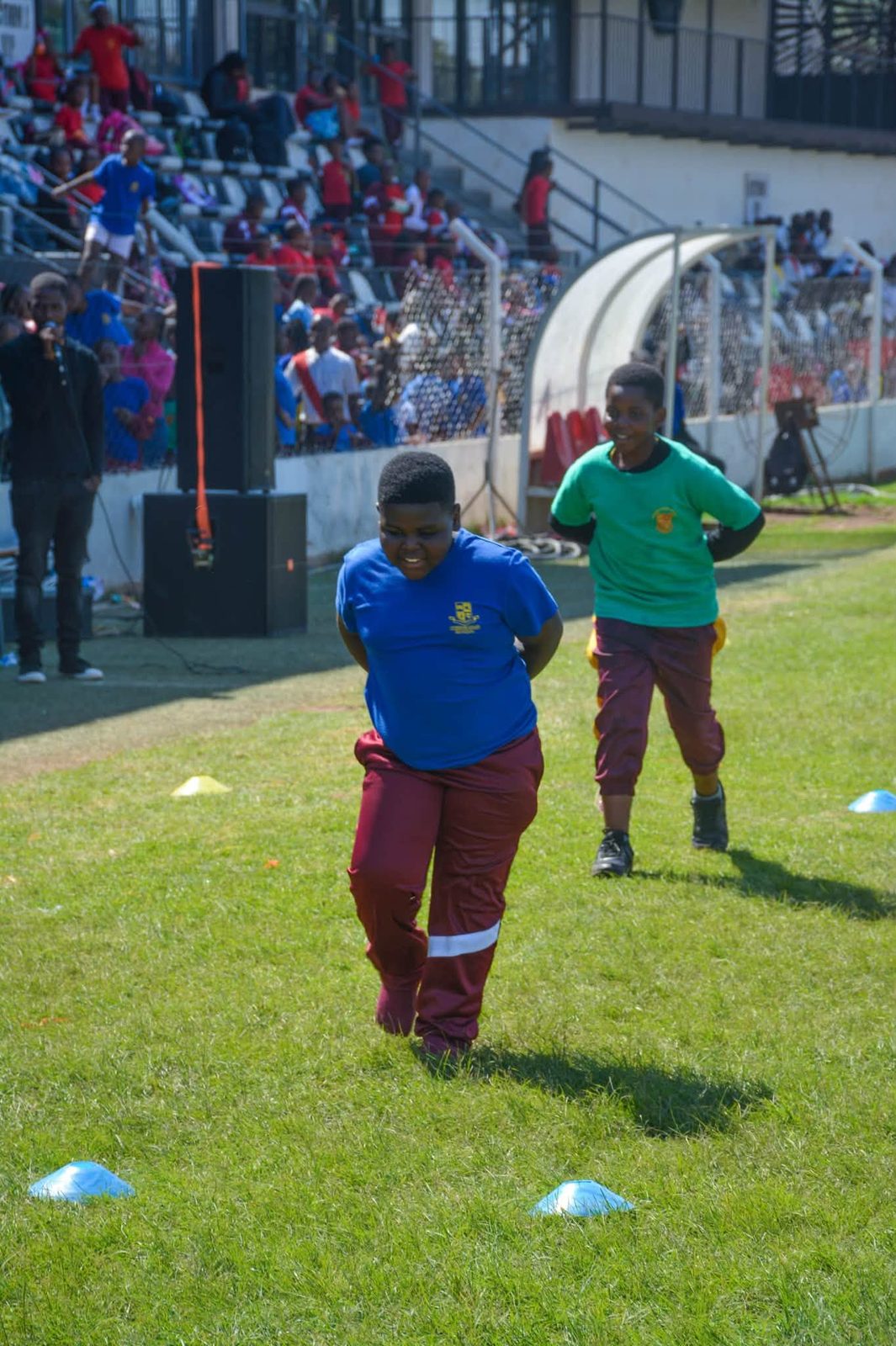 Pupils taking part in Sports Day drills